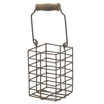 Homegifo *mini Wire Tall Basket W/handle In Black