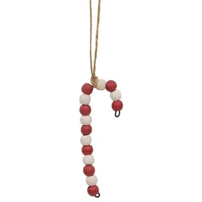 Homegifo Mini Wooden Bead Candy Cane Ornament In Multi