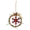 Homegifo *mini Wreath With Red & Black Buffalo Check Snowflake