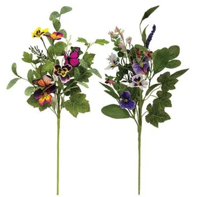 Homegifo Mixed Purple Wildflower Spray 2 Asstd. In Multi