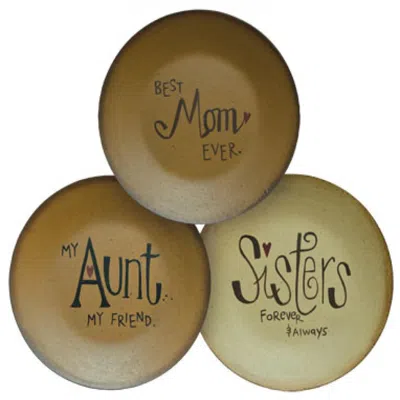 Homegifo Mom Aunt Sister Plate 3 Asstd. In Brown