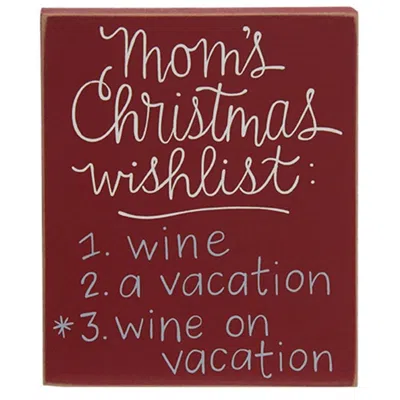 Homegifo Mom's Christmas Wishlist Block In Red