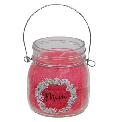Homegifo Mom Wreath Jar Candle 6oz Strawberry Lemonade In Pink