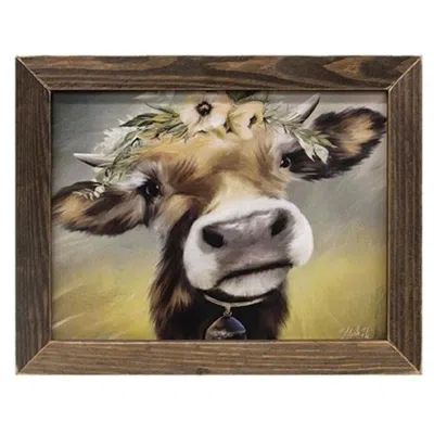 Homegifo Moomoo Framed Print 12x16 Stained Frame In Brown