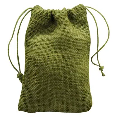 Homegifo Moss Green Burlap Drawstring Bag 4x6