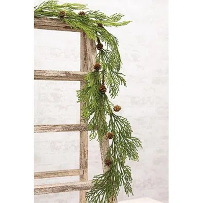 Homegifo Mossy Cedar Pine Garland 4ft In Green