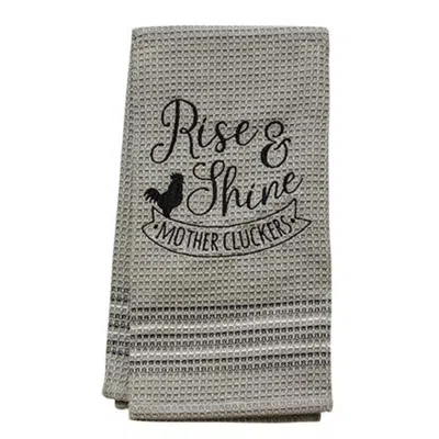 Homegifo Mothercluckers Dish Towel 20x28 In Gray