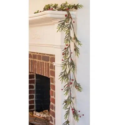Homegifo Mountain Pine & Berries Garland 5' In White
