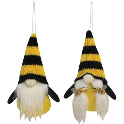Homegifo Mr. & Mrs. Gnome Bee Plush Ornament 2 Asstd. In Multi