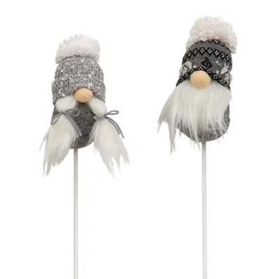 Homegifo *mr. & Mrs. Gray & White Beanie Gnome Pick 2 Asstd.