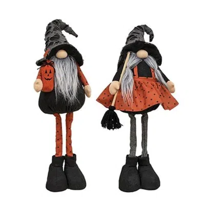 Homegifo Mr. & Mrs. Halloween Star Standing Gnome 2 Asstd. In Black