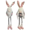 Homegifo *mr. & Mrs. Striped Bunny Gnome W/dangle Legs 2 Asstd.