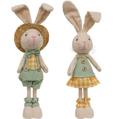 Homegifo Mr. Or Mrs. Spring Gingham Bunny 2 Asstd. In Neutral