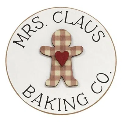 Homegifo Mrs. Claus Baking Co. Circle Easel Sign In Multi