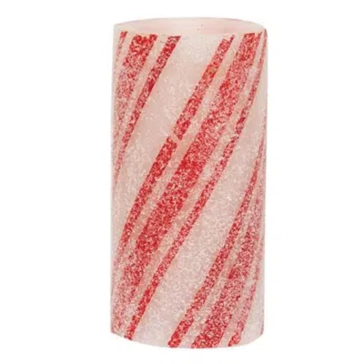 Homegifo Multi-stripe Candy Cane Timer Pillar 3" X 6" In Black