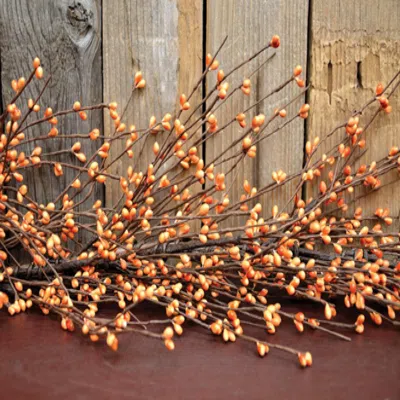 Homegifo Mustard Pip Berry Garland In Orange
