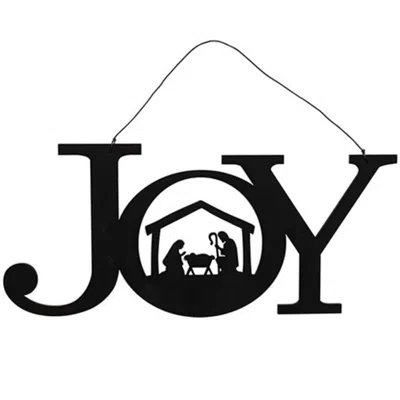 Homegifo Nativity Silhouette "joy" Hanger In Black