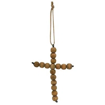 Homegifo Natural Bead Hanging Cross In Black