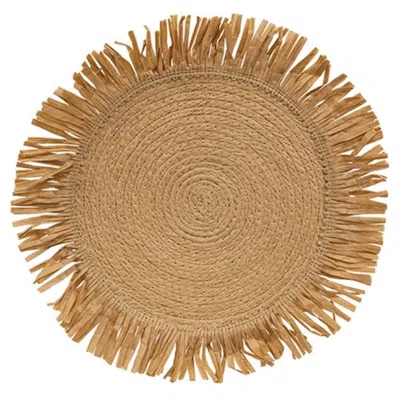 Homegifo Natural Jute & Dried Grass Candle Mat - 14" In Brown