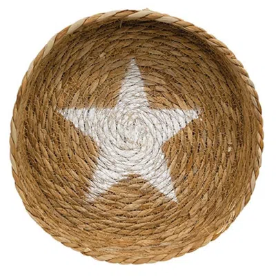 Homegifo Natural Jute Candle Tray W/star In Brown