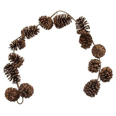 Homegifo Natural Pine Cone Garland In Brown