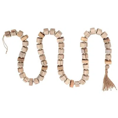 Homegifo *natural Rustic Bead Garland In White