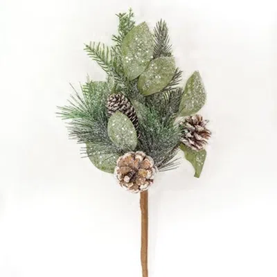 Homegifo Newport Snowy Mixed Greens & Cone Pick 16"