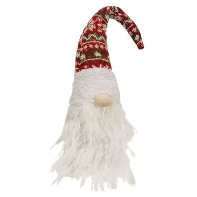 Homegifo Nordic Sweater Fuzzy Hat Gnome Sitter In White