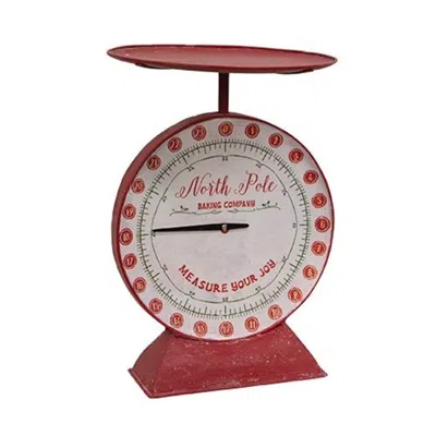 Homegifo North Pole Baking Company Red Metal Scale In Burgundy