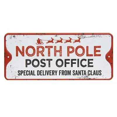 Homegifo *north Pole Metal Sign In Red