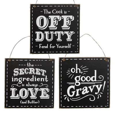Homegifo Oh Good Gravy! Square Hanger 3 Asstd. In Black