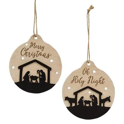 Homegifo Oh Holy Night Silhouette Bulb Ornament 2 Asstd. In Multi