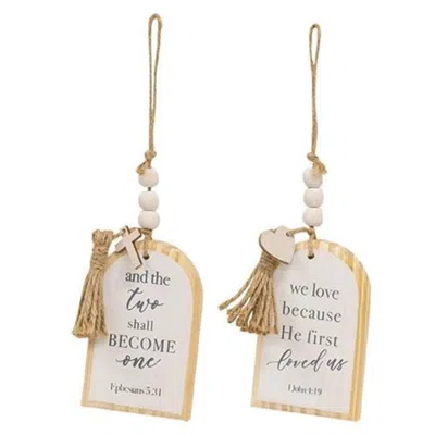 Homegifo *one Love Beaded Arch Ornament 2 Asstd. In Yellow