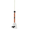 Homegifo Orange & Black Beaded Ghost & Friend Ornament