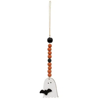 Homegifo Orange & Black Beaded Ghost & Friend Ornament In Multi