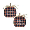 Homegifo Orange Buffalo Check Pumpkin Block 2 Asstd.