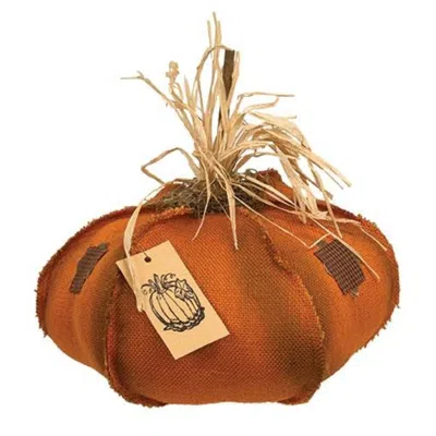 Homegifo *orange Burlap Patches Pumpkin 15" In Brown