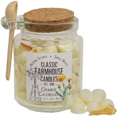 Homegifo Orange Calendula Soy Gumdrop Melts Jar W/spoon In Neutral