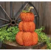 Homegifo Orange Chenille Stuffed Pumpkin Stack