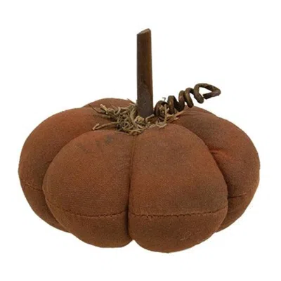 Homegifo Orange Distressed Fabric Pumpkin In Brown
