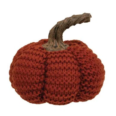 Homegifo Orange Knit Pumpkin 3.5" In Red