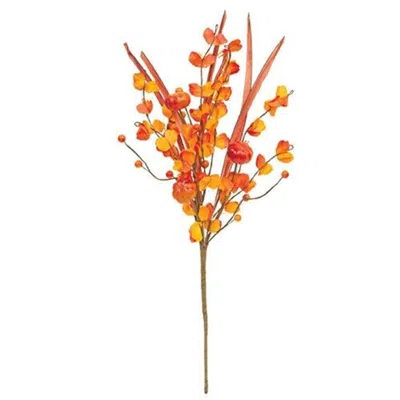 Homegifo Orange Snapdragon And Mini Pumpkin Spray