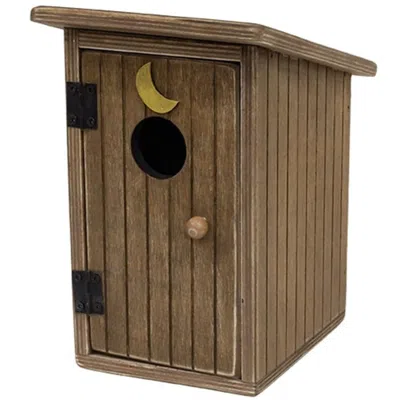 Homegifo Outhouse Wooden Sitter Brown