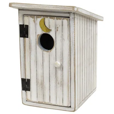 Homegifo Outhouse Wooden Sitter White