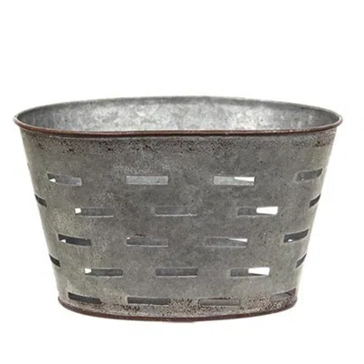 Homegifo Oval Olive Bucket In Gray