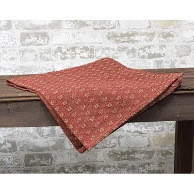 Homegifo Packsville Rose Table Square 34" Cranberry & Tan In Red