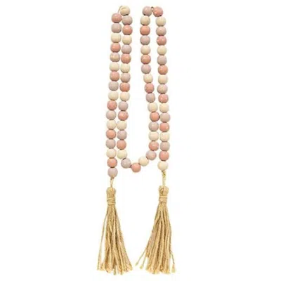 Homegifo Pastel Spring Wood Bead Garland 60" In Neutral