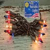 Homegifo Patriotic Lights Brown Cord 20 Ct.