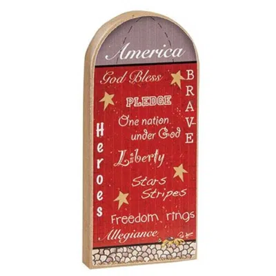Homegifo *patriotic Words Chunky Silo Sitter In Blue
