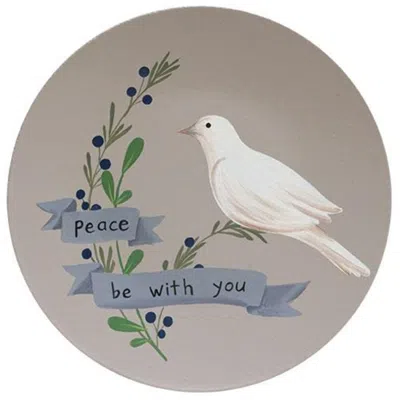 Homegifo Peace Be With You Dove Plate In Multi
